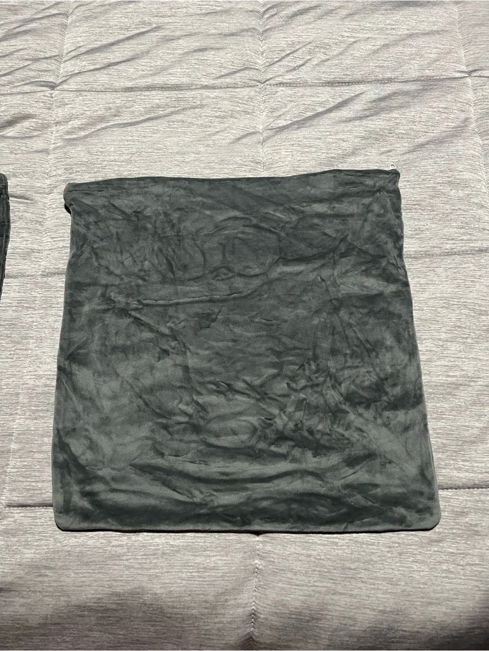 Dark Grey Velvet Pillow Case Cover Pair - Soft Home Bedding